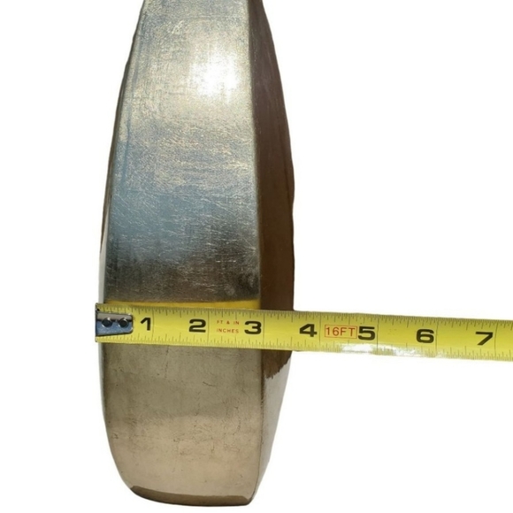 Mid Century Modern Modernist Oval Disc Art Pottery Vase Gold Leaf - Picture 8 of 10